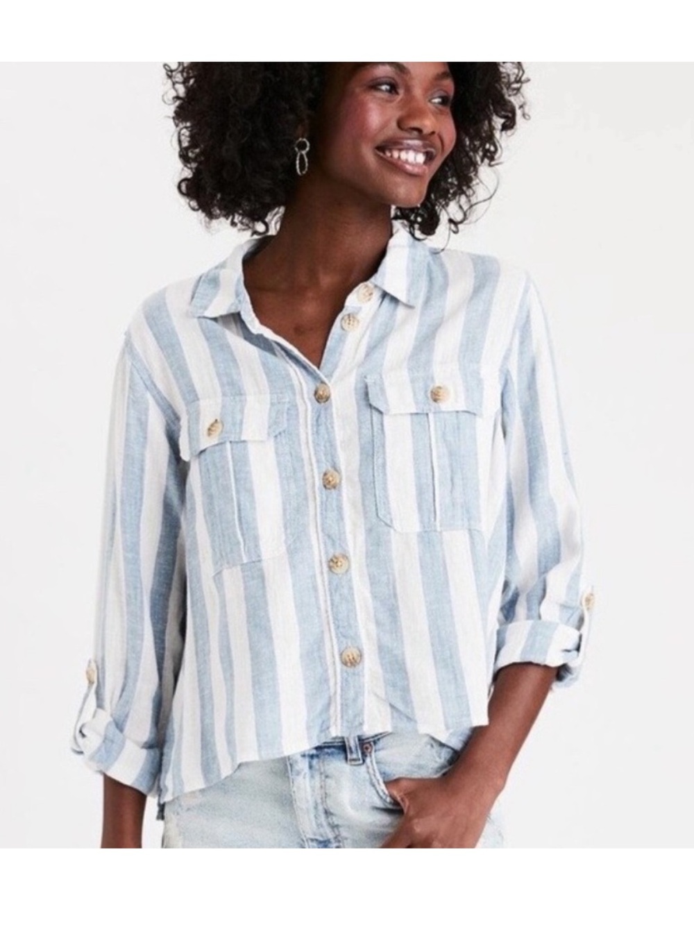 American Eagle Linen Button Up